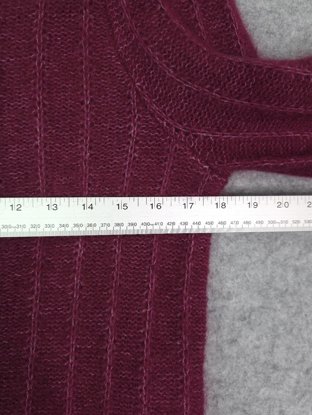 Sezane Aretha Fancy Knit Balloon Sleeves Sweater - Raisen Burgundy Small - Picture 9 of 11